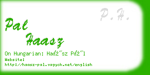pal haasz business card